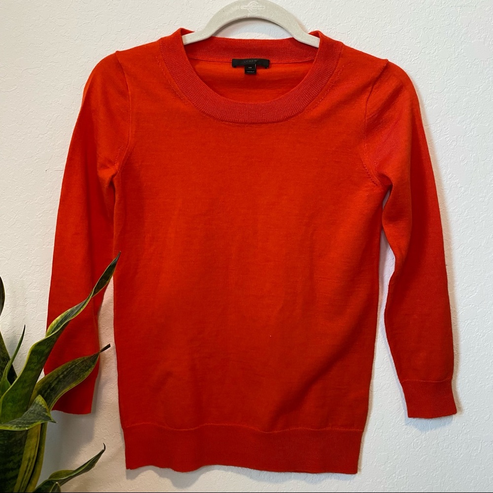 J Crew red long sleeved top sweatshirt
